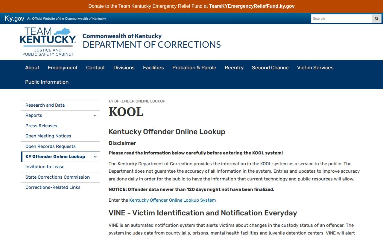 Kentucky DOC offender photo and Hart County arrest lookup overview